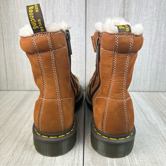 NEW Dr. Martens Docs 31877 Fur Lined Brown Buttersoft Winter Boot Womens Size 10 - Picture 8 of 10